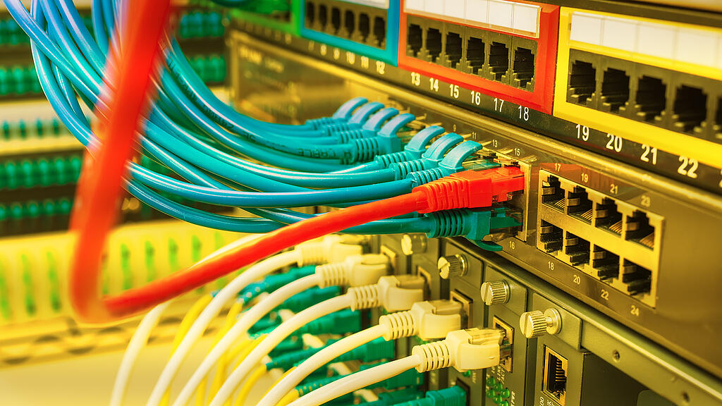 network cables connected to switch